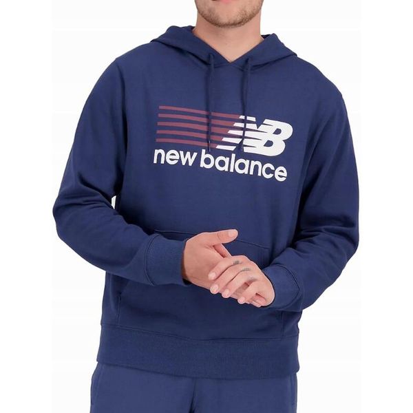 Bluza na co dzień męska NEW BALANCE ciepła z kapturem. Niebieskie bluzy z kapturem New Balance, m, bez wzorów, z kapturem. Za 279.00 zł.