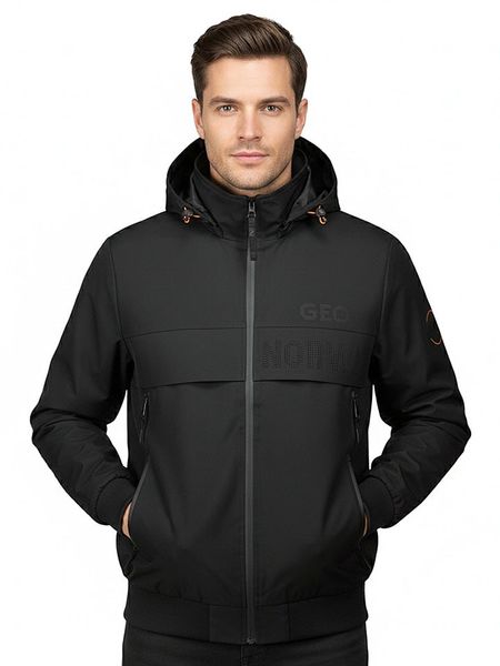Geographical Norway Kurtka przejściowa "Batego" w kolorze czarnym rozmiar: L. Czarne kurtki Geographical Norway, l, bez wzorów, bez kaptura. Za 187.96 zł.