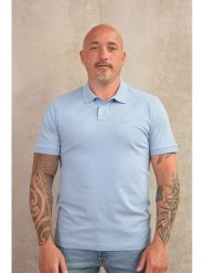 Hugo Boss Koszulka polo w kolorze błękitnym rozmiar: S. Niebieskie koszulki polo HUGO BOSS, s, z aplikacjami, z bawełny, bez kołnierzyka, bez ramiączek. Za 160.96 zł.