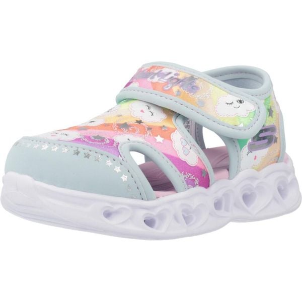 Sandały SKECHERS CUTIE CLOUDS Wielokolorowy. Niebieskie sandały Skechers, z materiału, bez zapięcia. Za 172.99 zł.