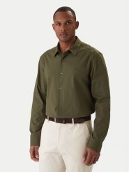 Calvin Klein Koszula LV04LB148G Khaki Slim Fit. Brązowe koszule CALVIN KLEIN, m, bez wzorów, z bawełny, bez kołnierzyka, bez ramiączek. Za 349.99 zł.