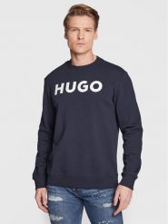 Hugo Bluza Dem 50477328 Granatowy Regular Fit. Niebieskie bluzy Hugo, m, bez wzorów, z bawełny, bez kaptura. Za 229.99 zł.