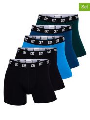 CR7 Bokserki (5 par) w kolorze czarnym, niebieskim i ciemnozielonym rozmiar: XL. Czarne bokserki CR7, xl, bez wzorów. Za 137.10 zł.