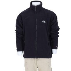 Second life - Męska Czarna Kurtka Polarowa Retro TNF - Jak nowy. Czarne kurtki The North Face, m, bez wzorów, z polaru, bez kaptura. Za 170.36 zł.