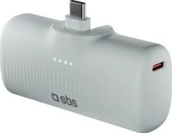 SBS EcoPower 5000 mAh 10W z wbudowanym portem USB-C szary. Szare powerbanki . Za 87.90 zł.
