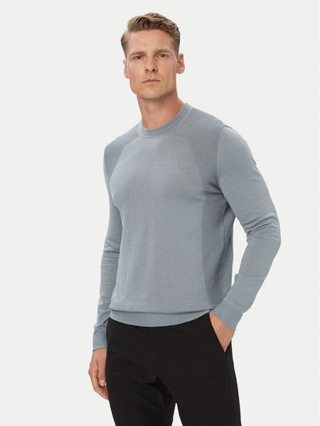 BOSS Sweter KN_Momentum 50558351 Szary Regular Fit. Szare swetry rozpinane Boss, m, bez wzorów, z bawełny, bez kołnierzyka, bez ramiączek. Za 629.99 zł.