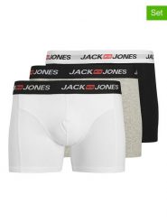 Jack & Jones Bokserki (3 pary) w kolorze białym, czarnym i szarym rozmiar: XXL. Białe bokserki Jack & Jones, xxl, bez wzorów. Za 78.66 zł.