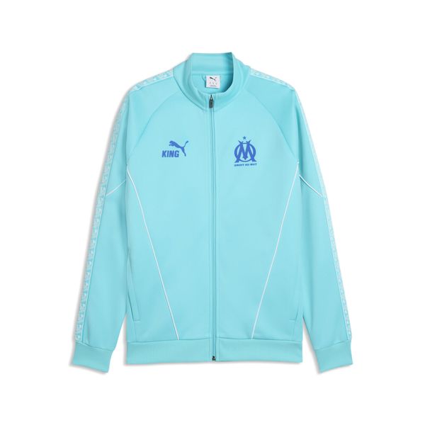 Męska kurtka Olympique Marsylia KING Anthem PUMA. Niebieskie kurtki Puma, m, bez wzorów, z materiału, bez kaptura. Za 389.00 zł.