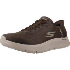 Buty SKECHERS SLIP - INS GO WALK FLEX - SMOOT Brązowy. Brązowe buty sportowe casual Skechers, bez wzorów, bez zapięcia. Za 368.20 zł.