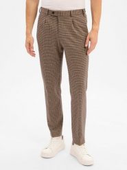 Finshley & Harding London spodnie garniturowe - Hudson Mężczyźni Regular Fit Sztuczne włókno brązowy|beżowy, 50. Brązowe garnitury Finshley & Harding London, m, bez wzorów, z włókna. Za 359.95 zł.