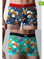 Admas Bokserki (2 pary) w kolorze niebieskim i turkusowym rozmiar: M. Niebieskie bokserki admas, m, bez wzorów. Za 56.53 zł.