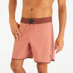 Spodenki surfingowe męskie Olaian 500 18" 500 Sober. Brązowe odzież kąpielowa OLAIAN, m, bez wzorów, z elastanu, sportowe. Za 79.99 zł.