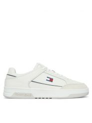 Tommy Jeans Sneakersy Basket EM0EM01792 Biały. Białe buty sportowe casual Tommy Jeans, bez wzorów, z jeansu, bez zapięcia. Za 409.99 zł.