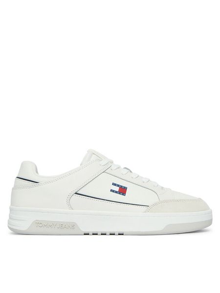 Tommy Jeans Sneakersy Basket EM0EM01792 Biały. Białe buty sportowe casual Tommy Jeans, bez wzorów, z jeansu, bez zapięcia. Za 409.99 zł.