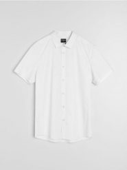 Koszula z krótkim rękawem - biały. Białe koszule Sinsay, l, bez wzorów, bez kołnierzyka, bez ramiączek. Za 29.99 zł.