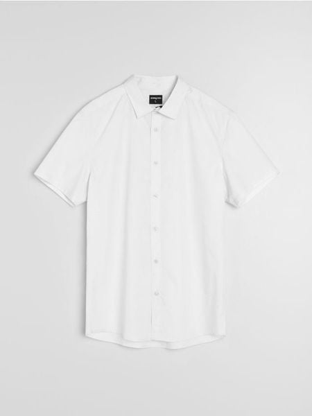 Koszula z krótkim rękawem - biały. Białe koszule Sinsay, l, bez wzorów, bez kołnierzyka, bez ramiączek. Za 29.99 zł.