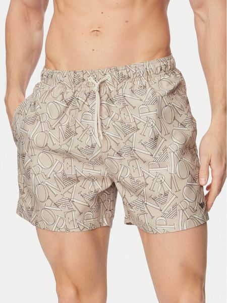 Emporio Armani Szorty kąpielowe EM000583 AF20440 F6056 Szary Regular Fit. Szare kąpielówki Emporio Armani, m, bez wzorów, z syntetyku. Za 281.99 zł.