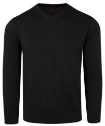 Męski Sweter z Dekoltem w Serek (V-Neck) - Alties - Czarny. Czarne swetry rozpinane Alties, l, bez wzorów, z bawełny, bez kołnierzyka, bez ramiączek. Za 159.00 zł.