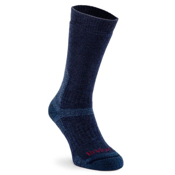 Męskie skarpety trekkingowe Bridgedale Heavyweight Performance Merino Navy. Niebieskie skarpety Bridgedale, bez wzorów, z elastanu. Za 104.99 zł.