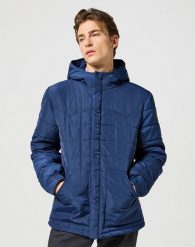 WRANGLER MESKA KURTKA TRANSITIONAL PUFFER NAVY 112357208 W4E2013678. Niebieskie kurtki przejściowe Wrangler, na zimę, m, bez wzorów, z dresówki, z kapturem. Za 459.99 zł.
