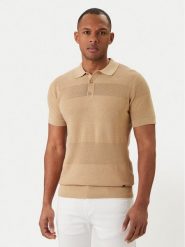 KARL LAGERFELD Polo 655009 562301 Beżowy Regular Fit. Brązowe koszulki polo KARL LAGERFELD, m, bez wzorów, z bawełny, bez kołnierzyka, bez ramiączek. Za 669.99 zł.