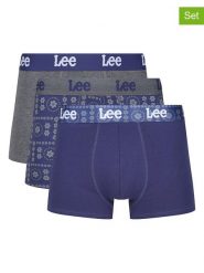 LEE Underwear Bokserki (3 pary) "Redpath" w kolorze granatowo-szarym rozmiar: L. Niebieskie bokserki LEE Underwear, l, bez wzorów. Za 70.45 zł.