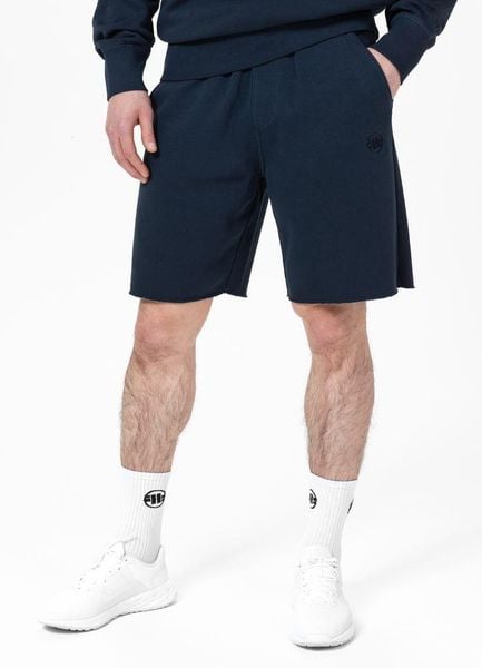 Szorty męskie Pitbull dresowe Lancaster. Niebieskie krótkie spodenki sportowe PITBULL, l, bez wzorów, z bawełny. Za 179.00 zł.