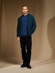 Perfect Cashmere Kaszmirowy kardigan "Leo" w kolorze granatowym rozmiar: XXL. Niebieskie swetry rozpinane Perfect Cashmere, xxl, bez wzorów, z kaszmiru, bez kołnierzyka, bez ramiączek. Za 665.99 zł.