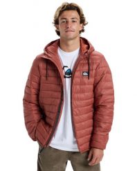 Kurtka ocieplana męska SCALY. Czarne kurtki Quiksilver, l, bez wzorów, z materiału, z kapturem. Za 368.60 zł.