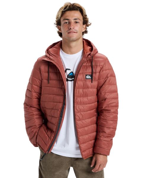 Kurtka ocieplana męska SCALY. Czarne kurtki Quiksilver, l, bez wzorów, z materiału, z kapturem. Za 368.60 zł.
