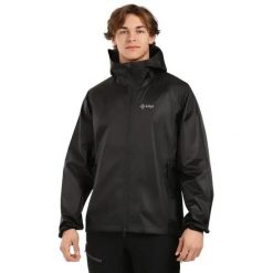Outdoorowa wodoodporna kurtka Kilpi JALUU-U. Czarne kurtki Kilpi, l, bez wzorów, z materiału, z kapturem. Za 292.95 zł.