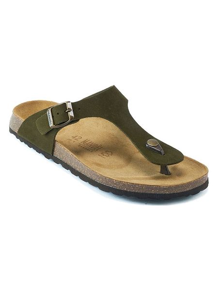 Mandel Skórzane japonki w kolorze khaki rozmiar: 45. Brązowe japonki Mandel, bez wzorów. Za 124.95 zł.