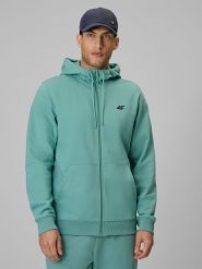 4F Bluza dresowa regular z kapturem męska - zielona L. Zielone bluzy 4F, l, bez wzorów, z bawełny, z kapturem. Za 169.99 zł.