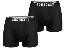 Bokserki męskie Lonsdale Oxfordshire 2-pack, bawełna z elastanem, elastyczny pas. Czarne bokserki Lonsdale, l, bez wzorów, z bawełny. Za 164.99 zł.