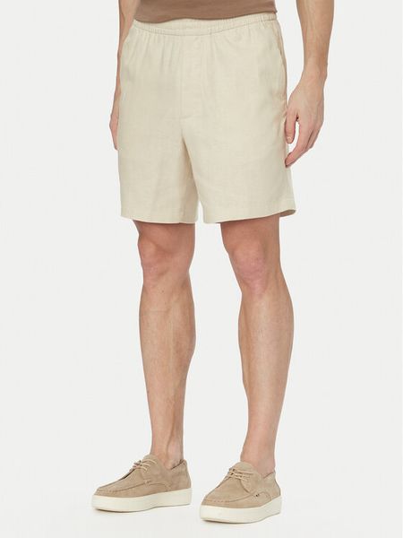 Calvin Klein Szorty materiałowe LV04LF620G Beżowy jasny Straight Fit. Brązowe szorty CALVIN KLEIN, m, bez wzorów, z bawełny. Za 299.99 zł.