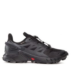Buty do biegania Salomon. Czarne buty do biegania Salomon, bez wzorów, z gore-texu, bez zapięcia, do biegania, gore-tex. Za 519.99 zł.