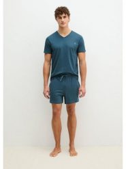 Marc O´Polo Bodywear Szorty dresowe w kolorze niebieskim rozmiar: M. Niebieskie krótkie spodenki sportowe m, bez wzorów, z dresówki. Za 73.95 zł.