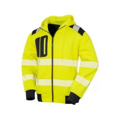 Bezpieczna bluza z kapturem z recyklingu Result. Żółte bluzy z kapturem RESULT, xl, bez wzorów, z polaru, z kapturem. Za 206.70 zł.