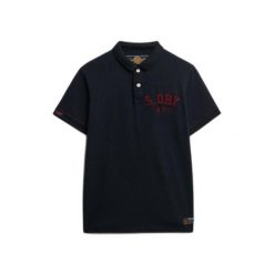 Polo Superdry Vintage Athletic. Niebieskie koszulki polo Superdry, m, bez wzorów, bez kołnierzyka, bez ramiączek. Za 252.00 zł.