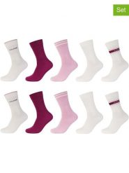S.Oliver Skarpety (10 par) w kolorze biało-różowo-ciemnoczerwonym rozmiar: 39-42. Białe skarpety S.Oliver, bez wzorów, z materiału. Za 91.56 zł.