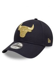 New Era Czapka z daszkiem Chicago Bulls Metallic 9FORTY 60595196 Granatowy. Niebieskie czapki z daszkiem New Era, bez wzorów, z bawełny. Za 89.99 zł.