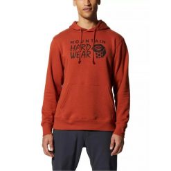 Bluza turystyczna męska MHW Logo Pullover Hoody z kapturem. Brązowe bluzy MOUNTAIN HARDWEAR, m, bez wzorów, z bawełny, z kapturem. W wyprzedaży za 299.00 zł.