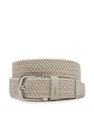 BOSS Pasek Męski 50537169 Beżowy. Brązowe paski Boss, bez wzorów, z materiału. Za 379.99 zł.