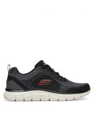 Skechers Sneakersy Track-Glendor 232699/BKRD Czarny. Czarne buty sportowe casual Skechers, bez wzorów, z materiału, bez zapięcia. Za 199.99 zł.