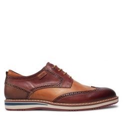 Półbuty Pikolinos. Brązowe eleganckie półbuty Pikolinos, bez wzorów, bez obcasa, bez zapięcia. Za 399.99 zł.