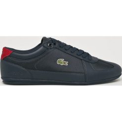 Lacoste - Buty Evara Sport. Niebieskie buty sportowe casual LACOSTE, bez wzorów, z materiału, z okrągłym noskiem, bez zapięcia. W wyprzedaży za 369.90 zł.