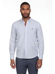 The Time of Bocha Koszula - Regular fit - w kolorze biało-błękitnym rozmiar: M. Białe koszule The Time of Bocha, m, bez wzorów, z bawełny, bez kołnierzyka, bez ramiączek. Za 152.99 zł.