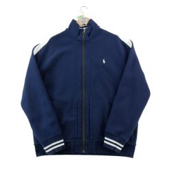 Kurtka męska Pony haftowany na biało. Niebieskie kurtki RALPH LAUREN, l, bez wzorów, bez kaptura. Za 335.16 zł.