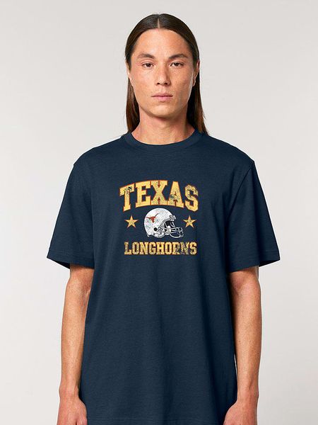 American Universities Koszulka "Texas Longhorns" w kolorze granatowym rozmiar: L. Niebieskie bezrękawniki American Universities, l, bez wzorów, z bawełny, bez kołnierzyka, bez ramiączek. Za 74.63 zł.