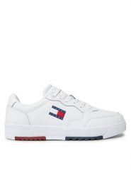 Tommy Jeans Sneakersy Retro Ess EM0EM01397 Biały. Białe buty sportowe casual Tommy Jeans, bez wzorów, z jeansu, bez zapięcia. Za 299.99 zł.